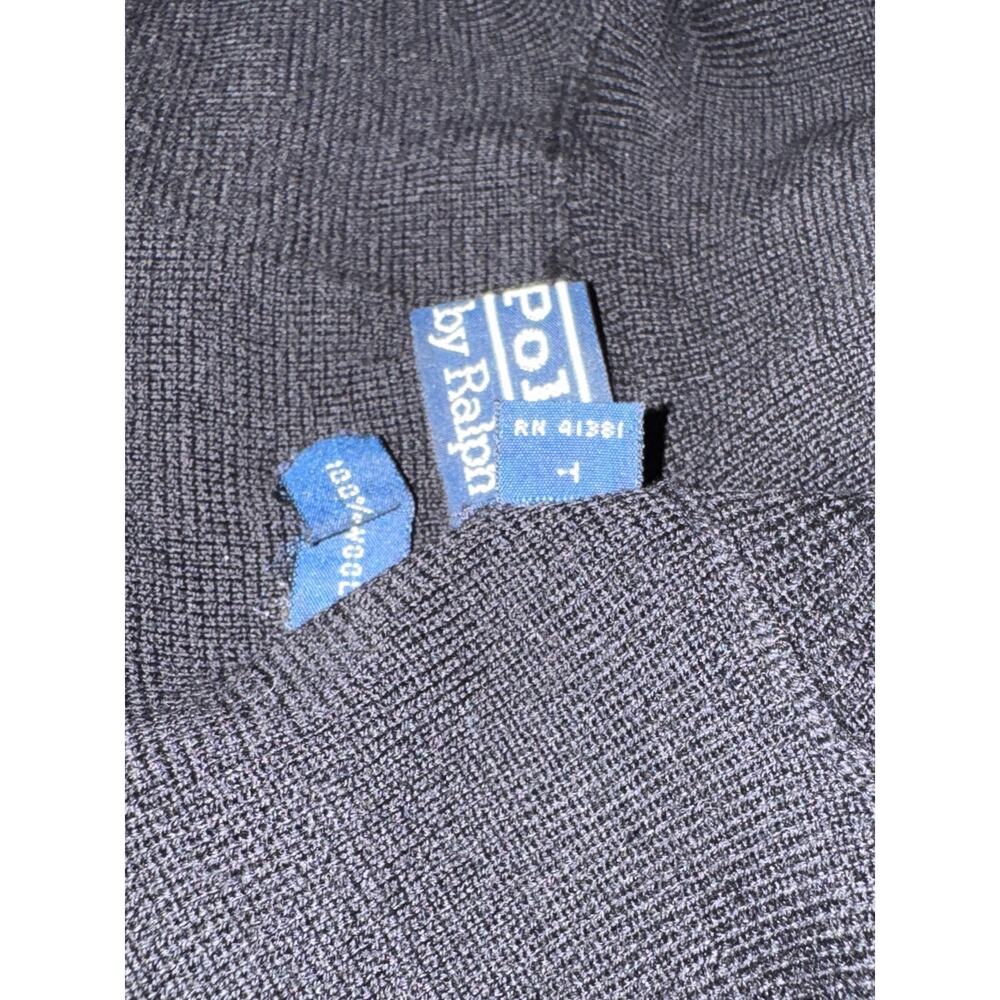 Vintage Ralph Lauren Wool Turtleneck Sweater Hong Kong Slim Fit Raw Edge Knit - Picture 4 of 6